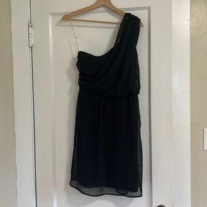 Black cocktail dress one shoulder